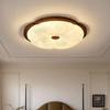 Chinese Style Walnut Wood Grain Ceiling Light for Study or Master Bedroom, Retro Wabi-Sabi Design, Eye Protection