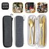 Stainless Steel Knife and Fork Spoon, Cleaning Brush, Chopsticks Set Out for Hotel Home Dinner, Smooth Integrated Forming, 7PCs