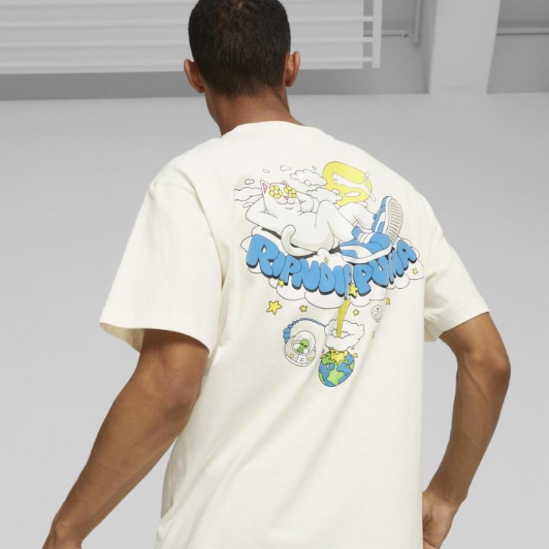 Puma Puma Xripndip Graphic ShorT Sleeve T shirT   Ivory 623513 65