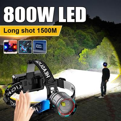 800W Kraftfull LED-strålkastare Super Bright Strålkastare Rörelsesensor Strålkastare Zoombar lampa Lysrör Justerbar lykta Uppladdningsbar