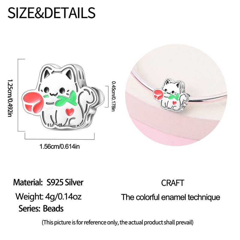 925  Silver Christmas Puppy Cat Charms Sleigh Happy New Year Bead Pendant Fit Original Bracelet Necklace Jewelry Gift