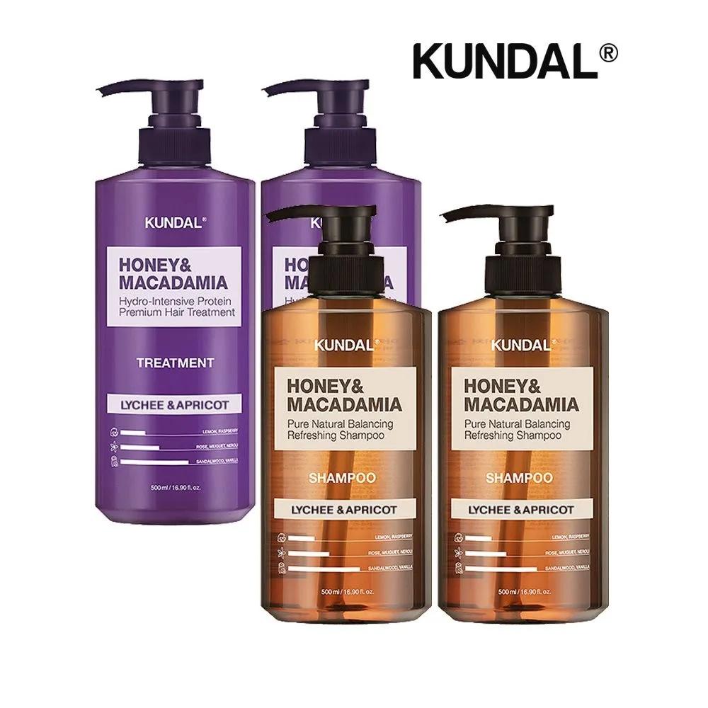 KUNDAL Nature Shampoo Rich & Apricot 500ml x2 + Treatment Rich & Apricot 500ml x2