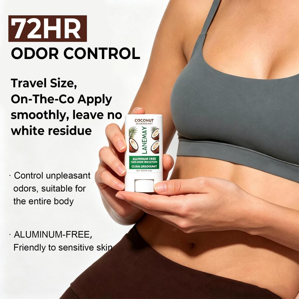 Coconut Deodorant-Aluminum & Paraben-Free, Gentle On Skin-Suitable For All Skin Types, 15g