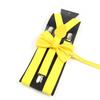 Men Kids Yellow Khaki Brown Suspender Bowtie Set Elastic Adjustable Y-Back Braces Straps Daily Father-Child Braces Accessory