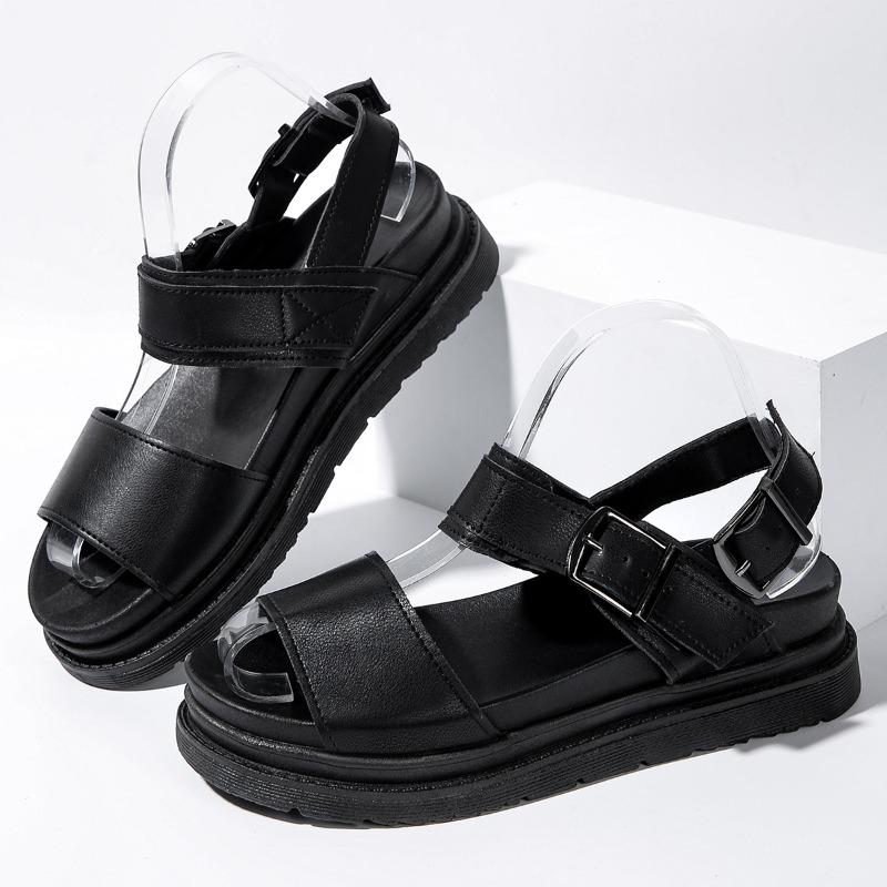 Fashion Open Toe Flatform Wedges Shoes Woman Summer Beach Sandals Sexy Women Plus Size PU Leather Sandalias Mujer Sapato Feminino