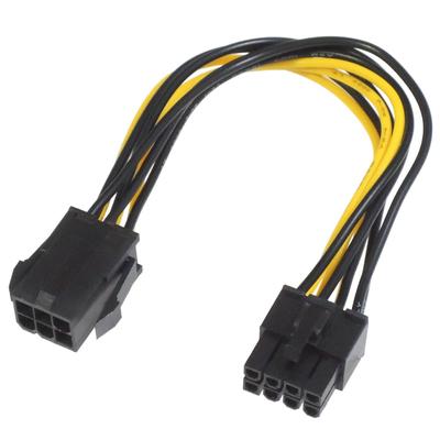 KAUMO PCIe 8 Pin auf PCIe 6 Pin Konvertierung Grafikkarte Zusatzstromversorgung Konvertierungskabel (männlich) (weiblich) (20 cm)
