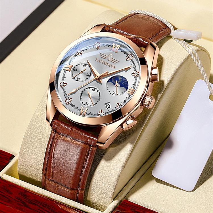 

Новые роскошные мужские часы ТОП-бренда с коробкой, мужские многофункциональные водонепроницаемые светящиеся мужские кварцевые часы