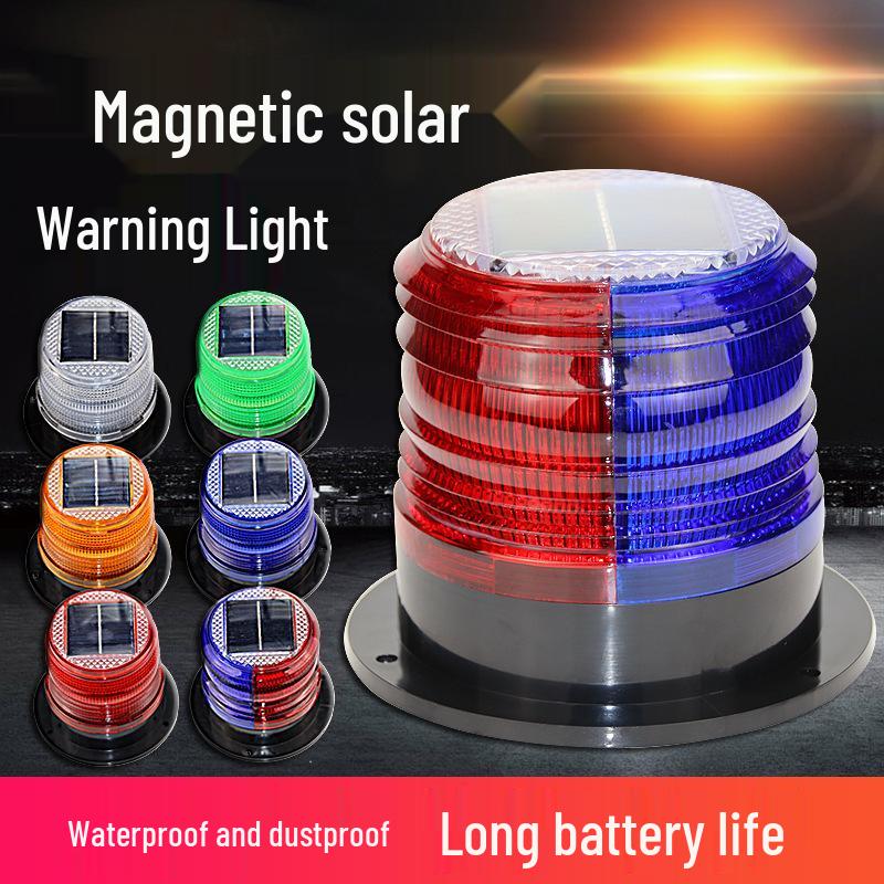 Magnetic Mount LED Solar Strobe Light for Car Roof & Traffic Barriers