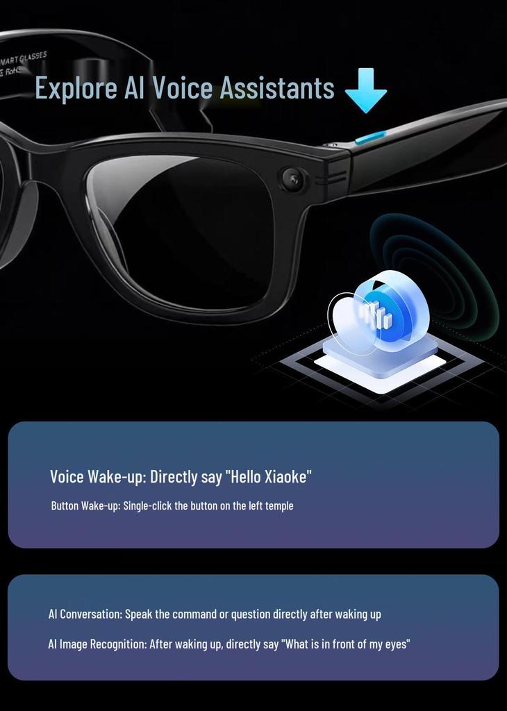 W620 Smart Glasses: AI Voice Assistant, Real-time Translation, Touch Control, Bluetooth Calls, Noise Reduction.