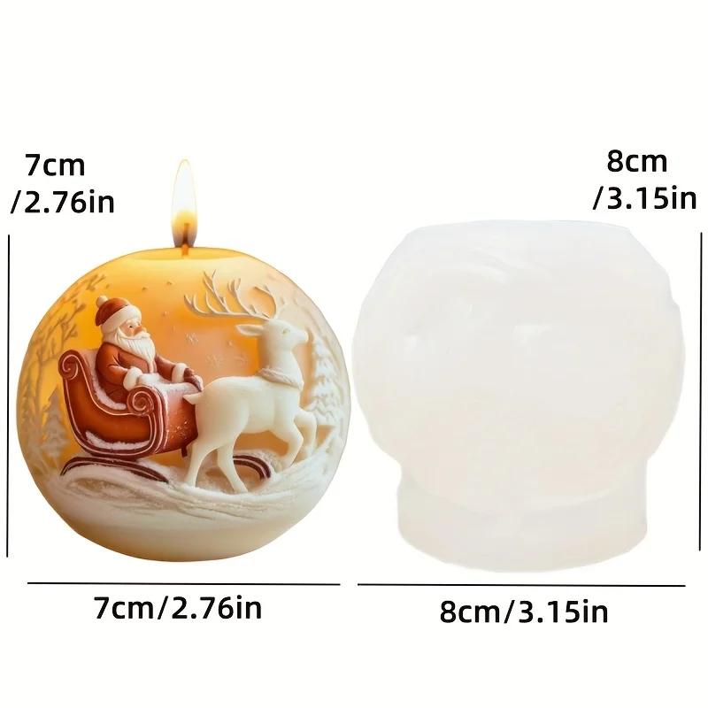Santa Claus Carrying Gift Relief Cylindrical Candle Silicone Mold Smile Santa Claus Snowflake Gift Bag Molds Christmas Gift