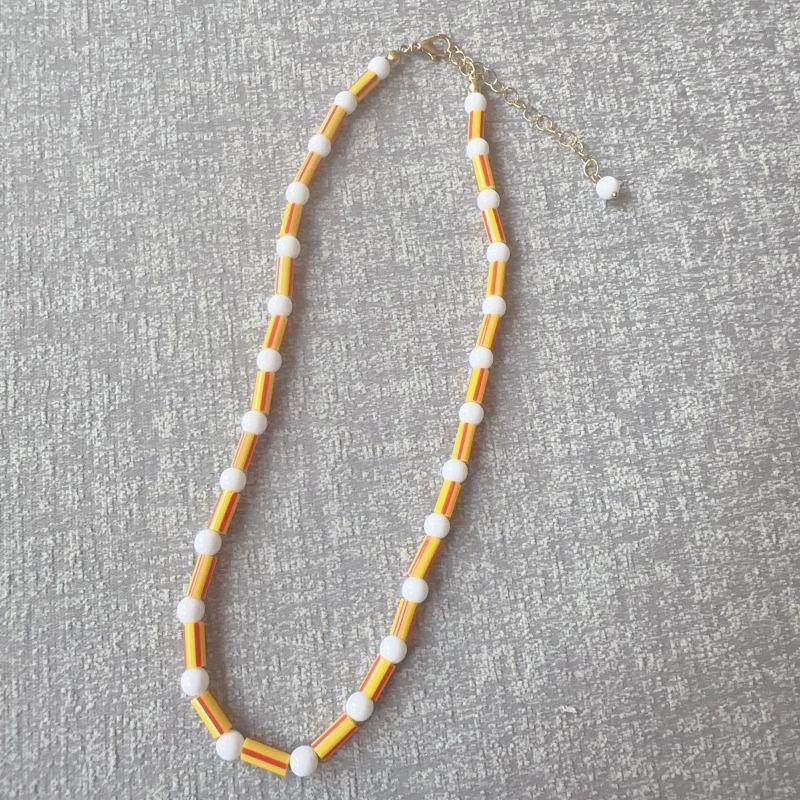 Strawberry Sweet Necklace Korean Handmade Beaded Rice Beads Sweet Cool Wind Clavicle Chain Fashion Jewelry