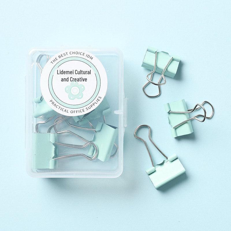 Lidemei Macaron Color Metal Long Tail Clips for Office Supplies