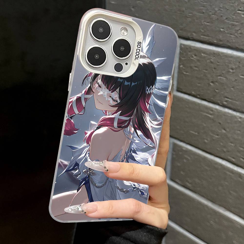 Genshin Impact Flins Columbina Colorful Phone Case Silver Suitable For iPhone 12 11 13 14 15 16 17 Max Pro Plus X XR XS