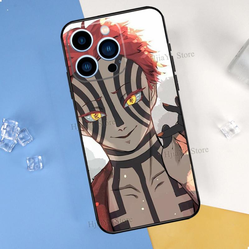 Akaza Kimetsu no Yaiba Anime Hülle für iPhone 11 13 Pro Max 12 mini X XR XS MAX 6 6S 7 8 Plus 5S SE 2020 Handyhülle