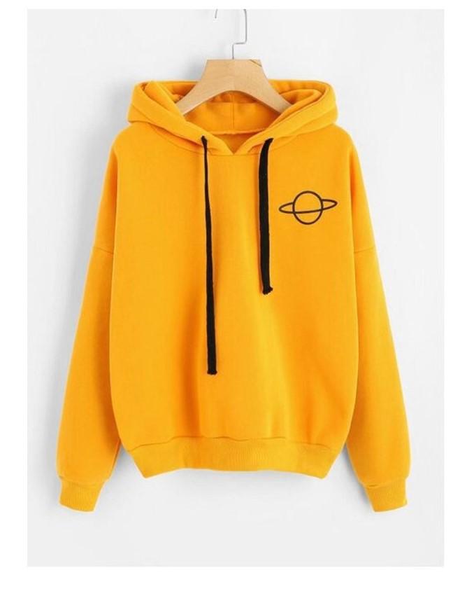 2019 Trendy Loose Casual Printed Hooded Women's Sweatshirt