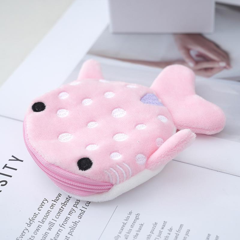 4pcs, Cartoon Shark Plush Coin Purse, Cute Pendant, Data Cable Bag,Zipper Bag,Suitable for Christmas,Halloween and Thanksgiving.