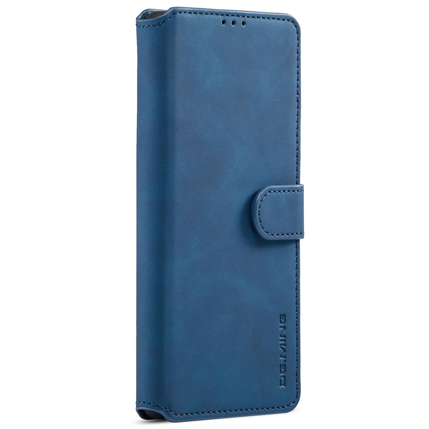 

DG.MING Full Protection Retro Style PU Leather Cover Inner TPU Phone Case with Stand Wallet for Google Pixel 6 Blue
