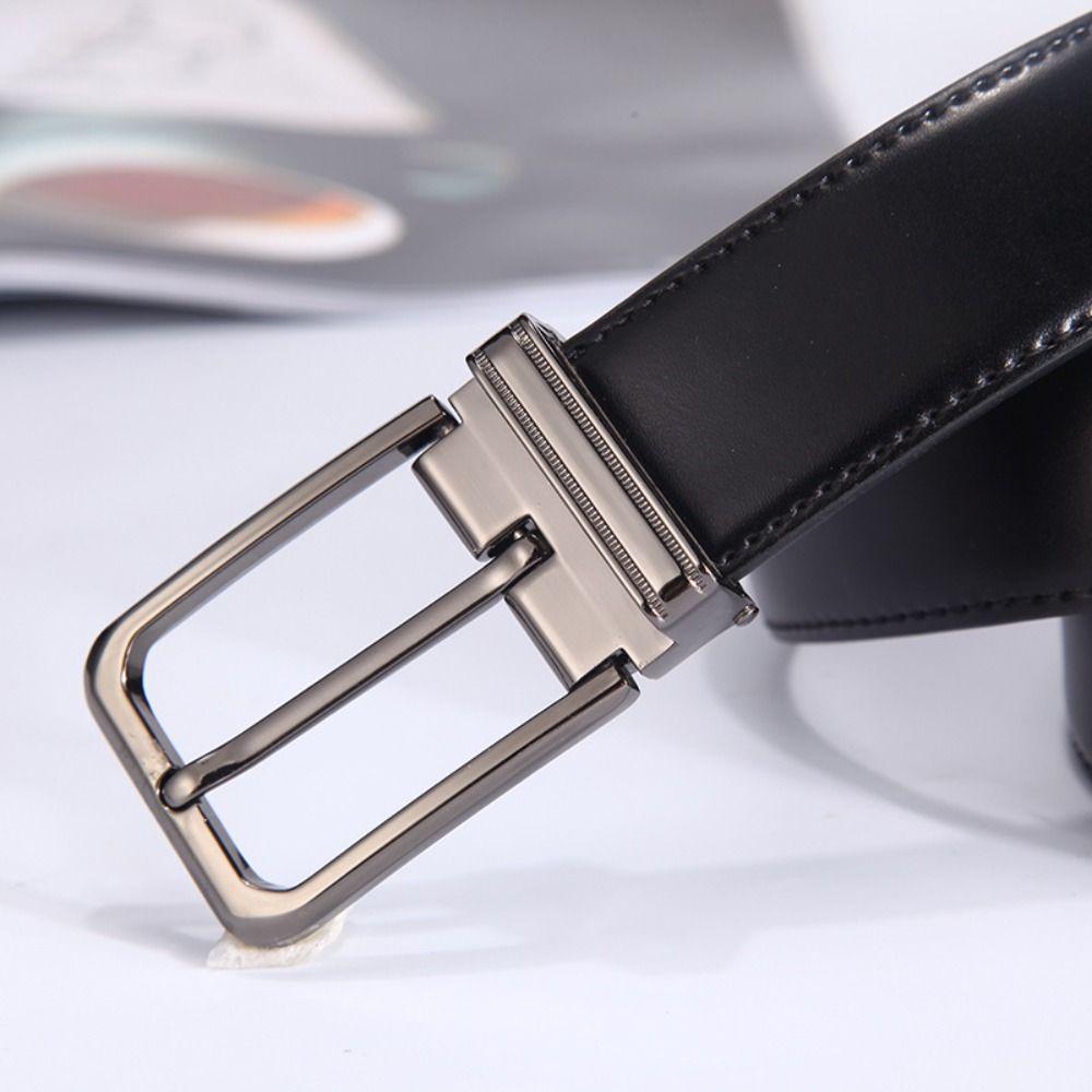 Double Sided Men Leather Belt Retro Male Belt Versatile Pin Buckle Belt Mens Accessories