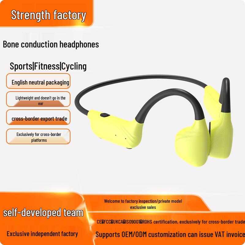 True Wireless Bone Conduction Sports Headphones: Waterproof, Open-Ear, Comfortable for Running, Cycling, and In-Ear Use.