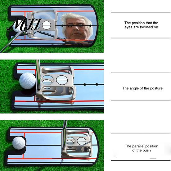 Beginner Golf Training Aid Putting Mirror, Alignment with Putter Line, Ball & Warm-Up Gear Practice Tool for Indoor Outdoor Line