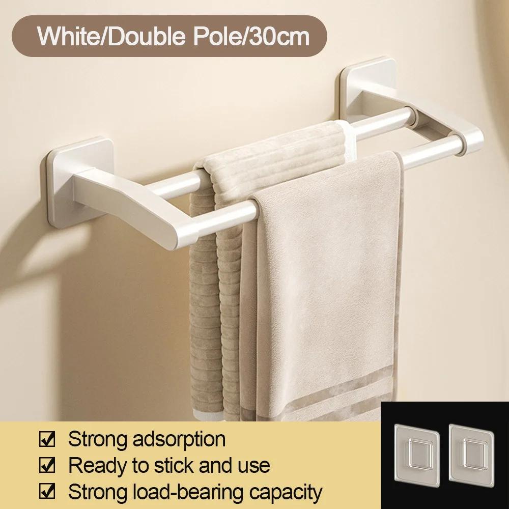 Superior Quality Aluminum Towel Rack Wall Mounted 30CM/40CM Towel Storage Hanger Paste Strong Load-bearing Bathroom Organizer
