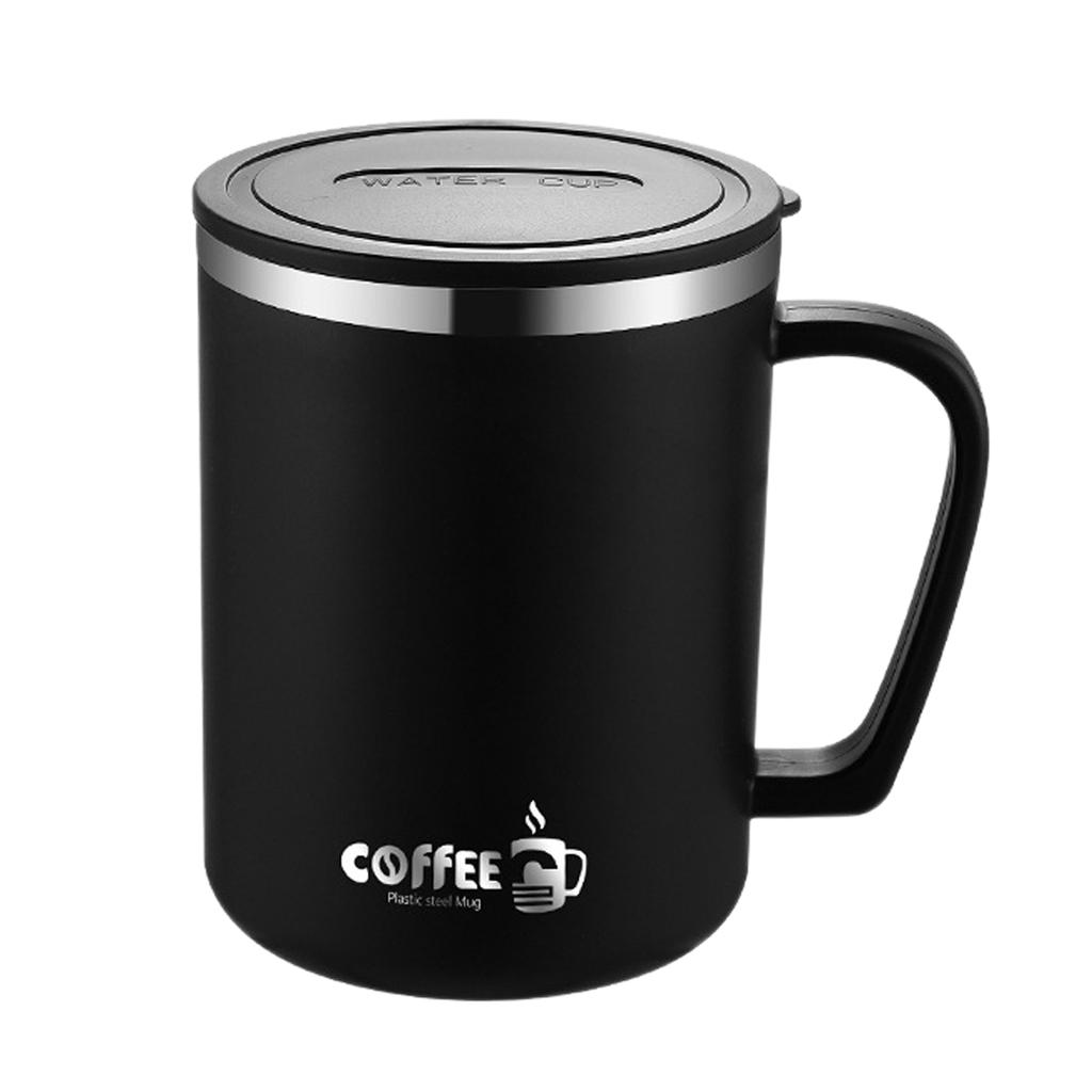 Double Wall Coffee Cup Mug Insulated Anti Scalding Water Cup With Handle Portable 304 Stainless Steel Drinking Cup
