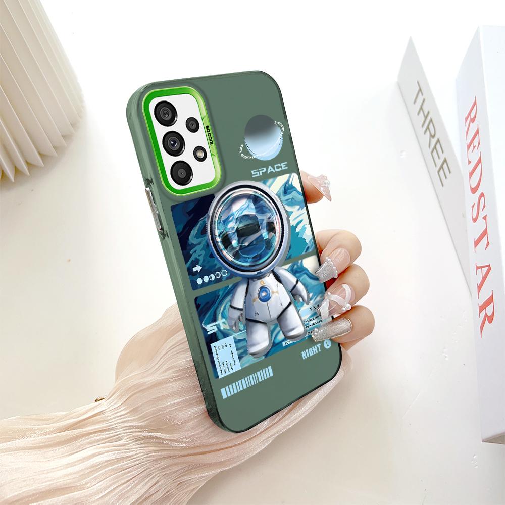 Malt mønster Fargerik Sliver Dobbeltsidig hardt skall Støtsikkert anti-fall telefondeksel for Samsung