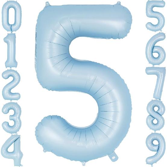 Light Blue Number Balloon 32Inch Big Large Foil Number Balloons Balloons for Birthday Baby Party Decorations Supplies Anniversa 5