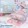 Large Capacity Multi-Layer Transparent Ita Pencil Case with Card Holder for Students