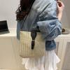 Niche Simple Straw Woven Tote Bag Women's Bag Summer New Contrasting Color Shoulder Bag Casual Trend Messenger Bag