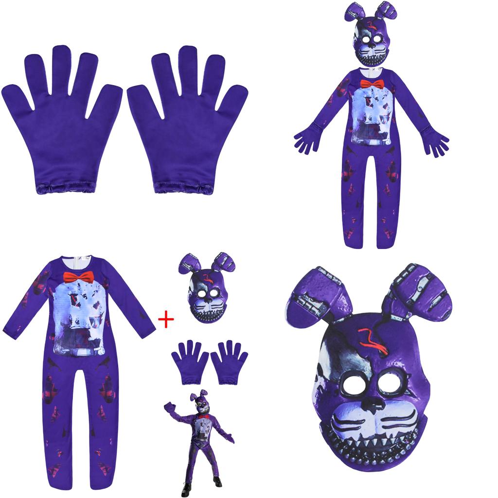 Sundrop Fnaf Knuffelbeer Cosplay Kostuum Bodysuit Jumpsuit Masker Handschoen Voor Paasvieringen