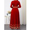Retro Print High Waist Maxi Dress for Women