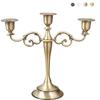 Vintage Metallkerzenhalter Eleganter Hochglanz-Kerzenständer Exquisites Design 3-Armiger Kerzenhalter Esstische