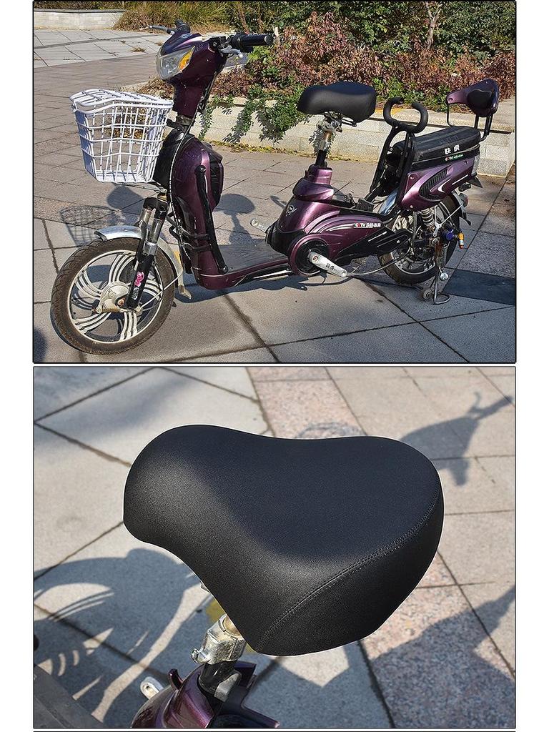 Universal Electric Vehicle Seat Cushion for Bikes and Scooters - Thickened and Enlarged Saddle Accessory
