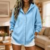 Women's Casual Hooded Long Sleeve Button Up Sweatshirt Color