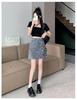 2026 Sequin High-Waist A-Line Mini Skirt - Petite, Slimming, Sexy Summer Style