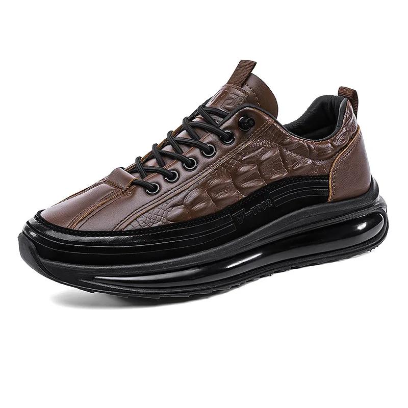 Men's Sneakers Autumn Trendy Casual Shoes Lace Up Thick Sole Anti Slip Height Increasing Comfort Men's Skateboard Shoes2025
