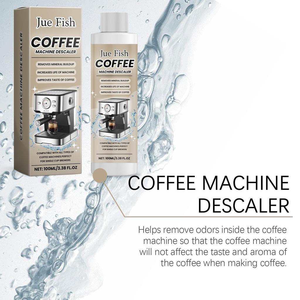 Jue-fish Coffee Machine Descaler Specialized Cleaning Agent for Coffee Machines Limescale Stain Cleaner & Refresher 100ml