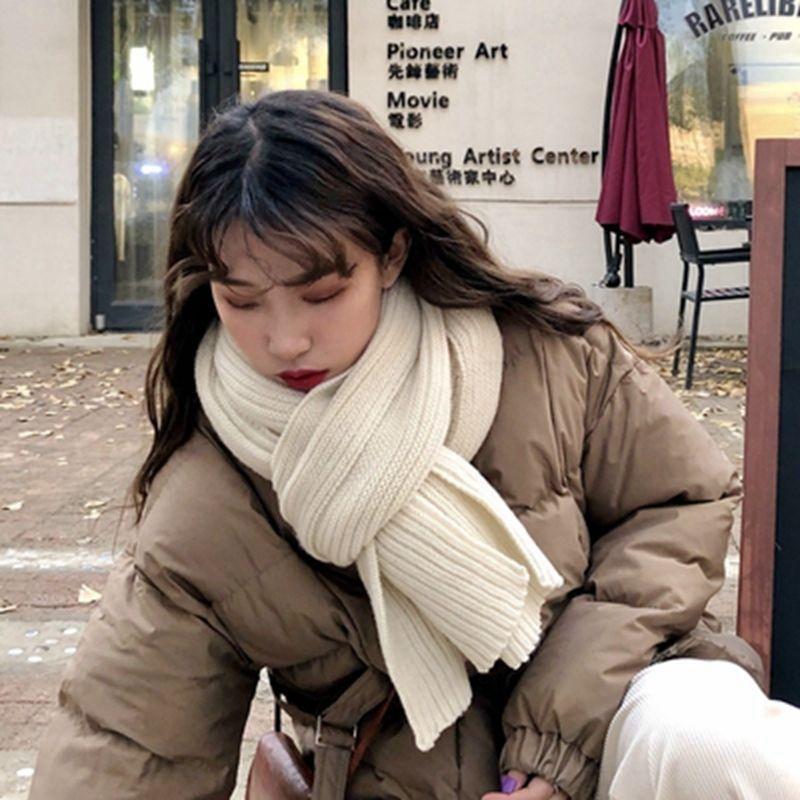 Par Vinter Röd Ullscarf Tjock Stickad Mångsidig Retro Student Varm Halsvärmare