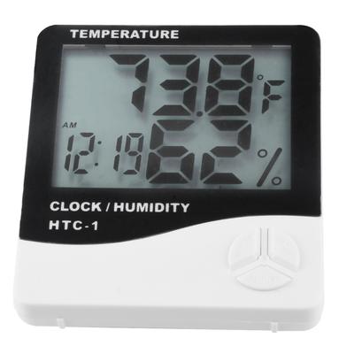 HTC-1 Thermometer Humidity Meter LCD Electronic Digital Temperature Humidity Meter Indoor Outdoor Meteorological Station Clock