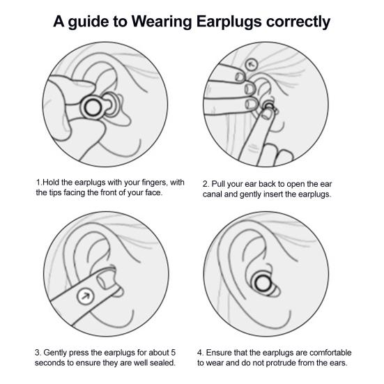 1 Pair Silicone Noise Reduction Earplugs Washable Waterproof Soft Reusable Hearing Protection Concerts Work Study Sleeping Silent Earplugs