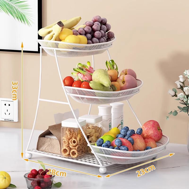

Decorative 3-Tier Metal Fruit and Snack Plate