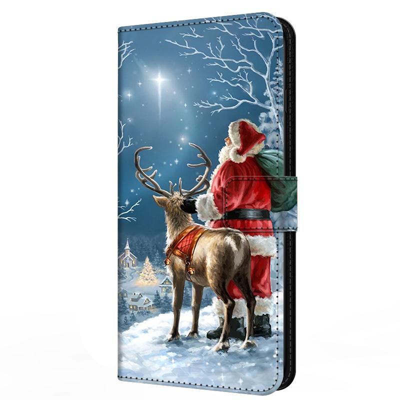 Wallet Cover For Oppo A5 4G 5G Case A5i Pro A5m Flip Stand Book Magnetic Leather Case For Oppo A5x 4G 5G Christmas Cases A 5x