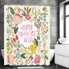 Mother'S Day Colorful Flat Wind Floral Shower Curtain, Bathroom Decorative Shower Curtain, Waterproof Shower Curtain With Hooks