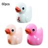 60Pcs Breast Cancer Mini Duck Figurine Red Ribbon Duck Resin Statue Miniature Animal Ornament Decoration Breast Cancer Awareness Month Gifts Party