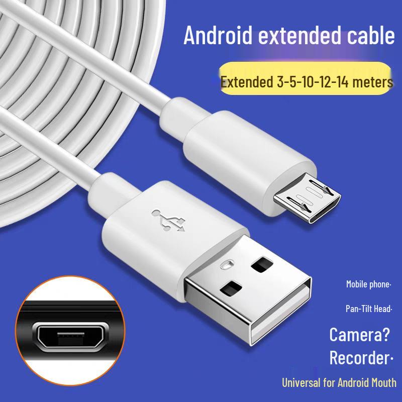 3m Micro Android Charger, 5m Surveillance Camera Cable, 10m Power Extension Cable 20cm