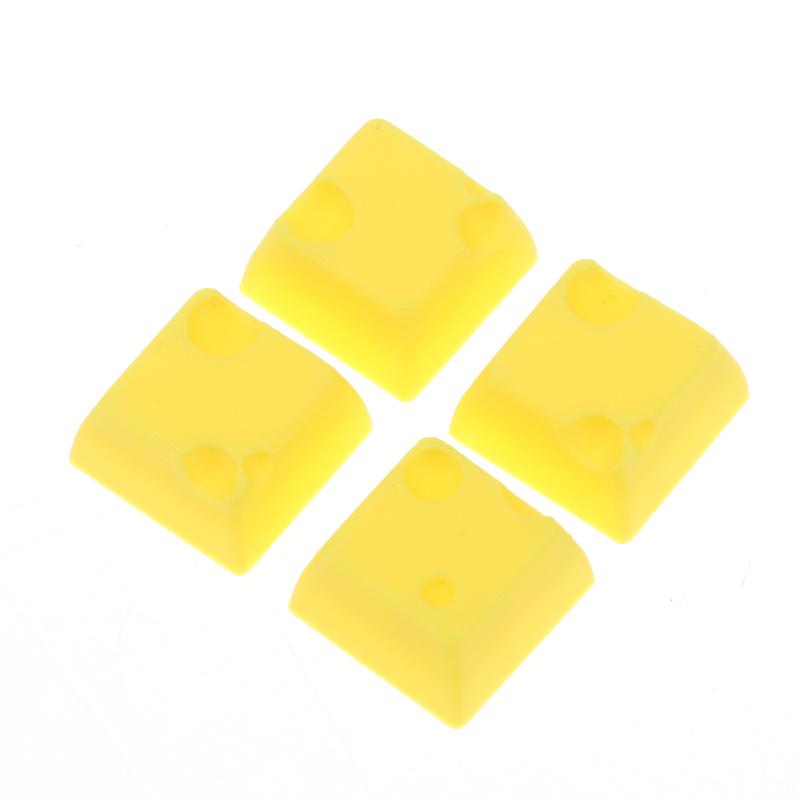 4Pcs Chesse Cake Cube Keycap For Mechanical Keyboard Keycaps Cartoon Cute Personality Keyboard Decorations
