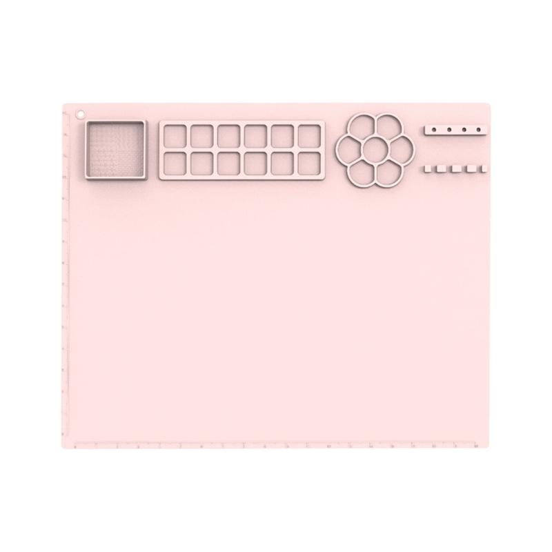 Multifunctional Silicone Palette Art Drawing Mat 50x40cm Reusable Washable Kids Drawing Pad for Watercolor Oil Painting