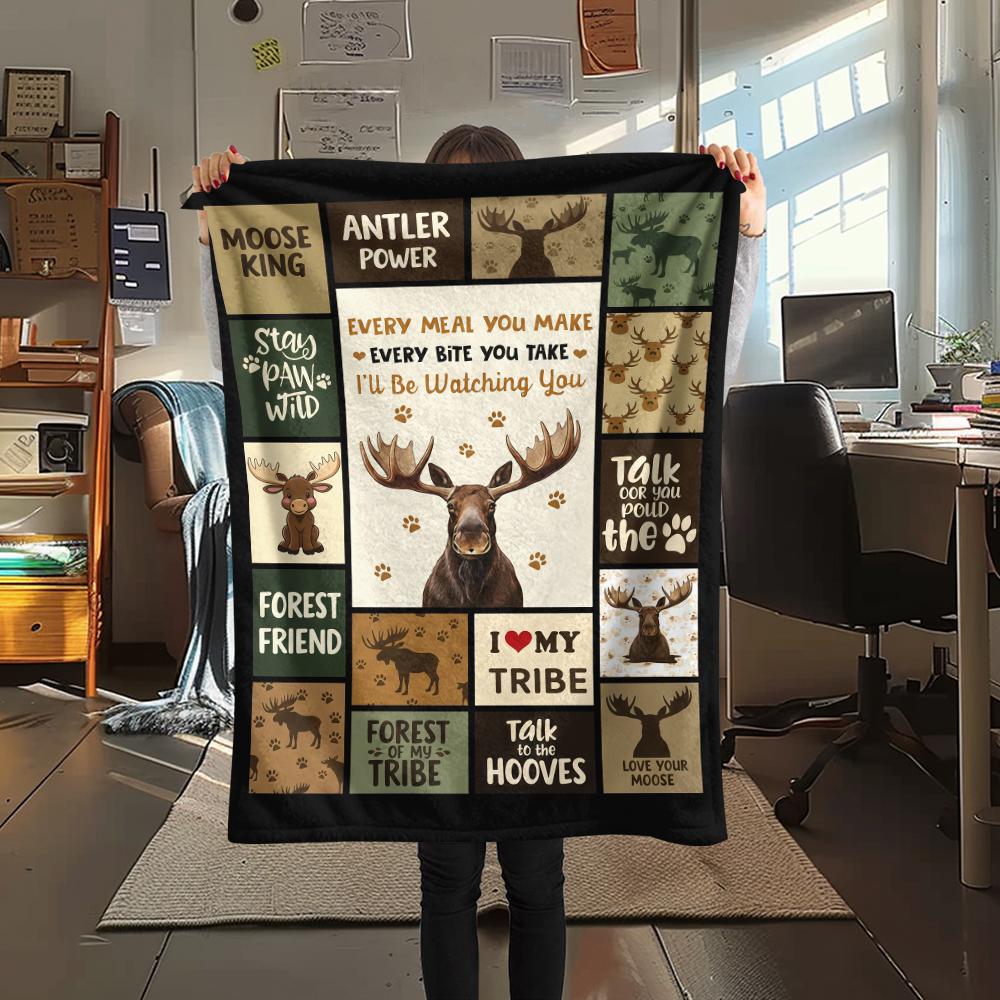 

Splicing Dinosaur Cattle Elk Print Flannel Blanket,High quality Comfortable for All Seasons,Home Decor,Warmth and Comfort,Perfect for Christmas Gifts 80cm x 120cm