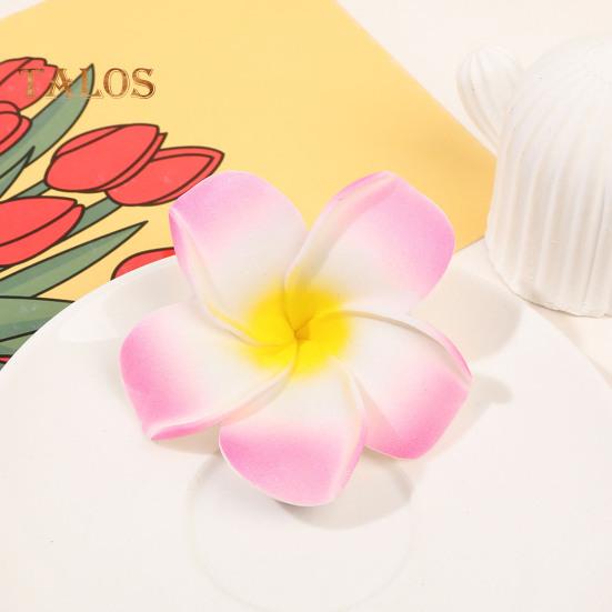 2Pcs Plumeria Flower Hairpin Non-slip Colorful Side Clips Decorative Plastic Hair Accessories for Women Girls